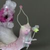 “Slow Magic” | Pink Crystallized Sculpture THE WHISPERS BEHIND THE MAGIC DOOR Collection. Fantasy art by Svetlana Matveeva. Surreal mixed media sculpture | Sculpted from Cosclay