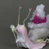 “Slow Magic” | Pink Crystallized Sculpture THE WHISPERS BEHIND THE MAGIC DOOR Collection. Fantasy art by Svetlana Matveeva. Surreal mixed media sculpture | Sculpted from Cosclay
